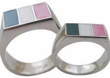 Pink White & Green Rings